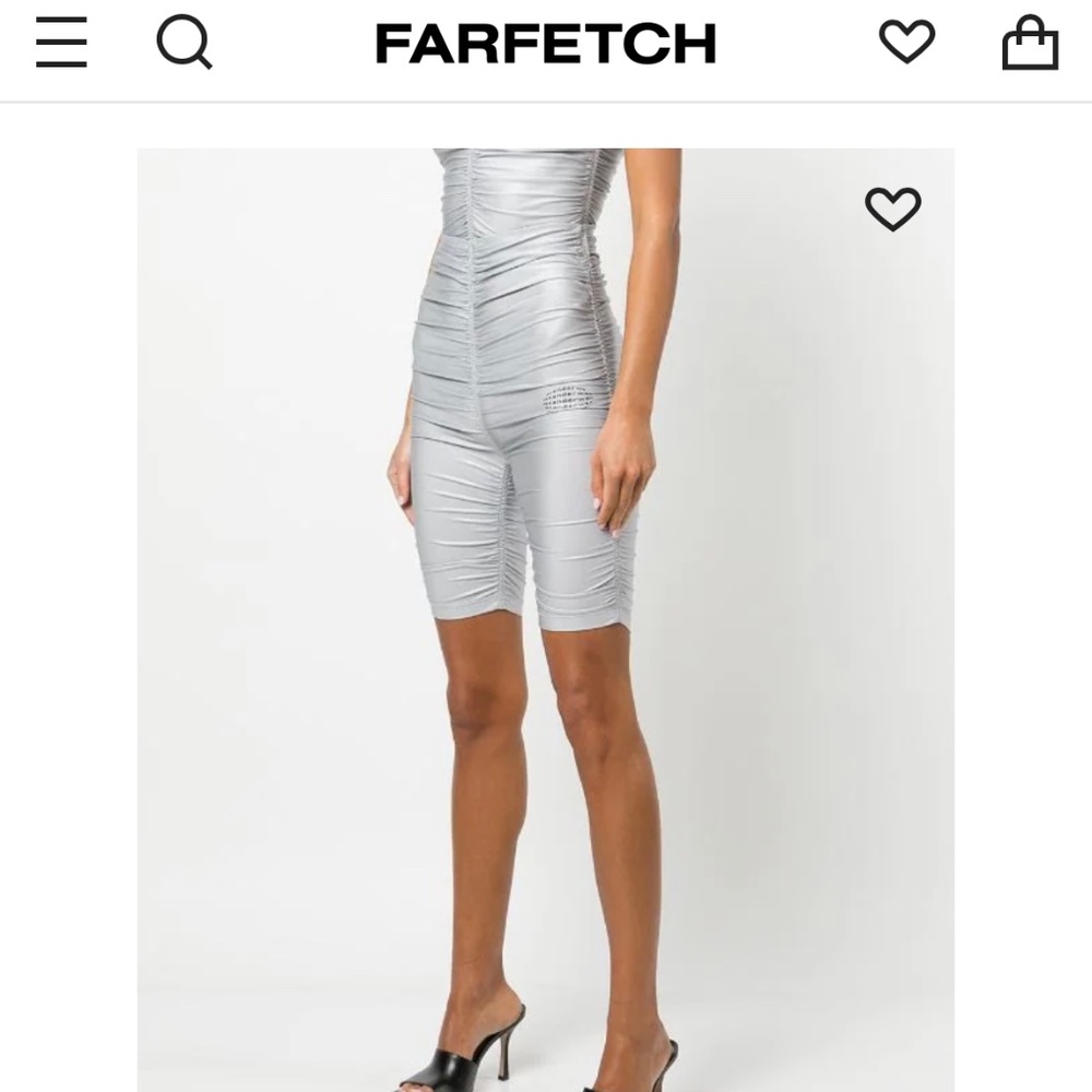Alexander Wang Metallic Silver Cycle Shorts